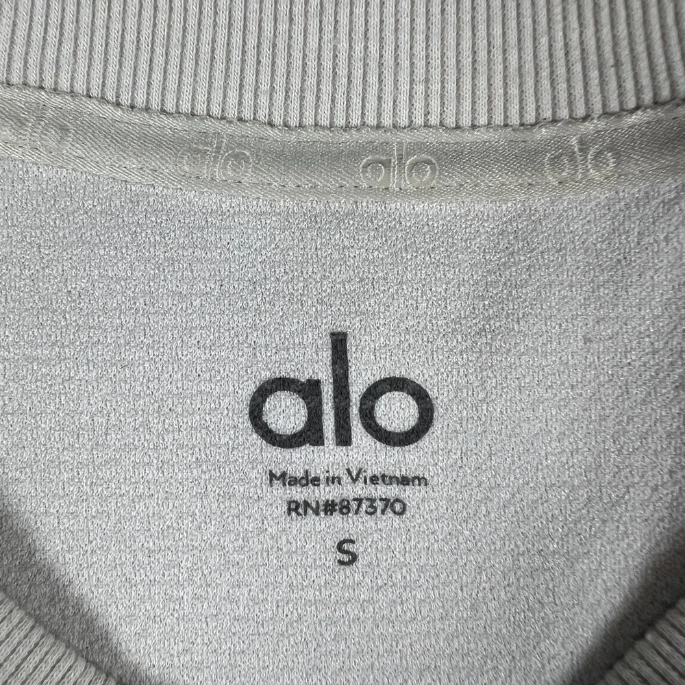 Alo‎ Yoga Womens Ivory Textured Waffle Knit Side Zip Sweatshirt Size S Pullover